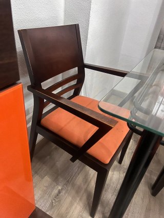 Mesa comedor cristal y 6 sillas