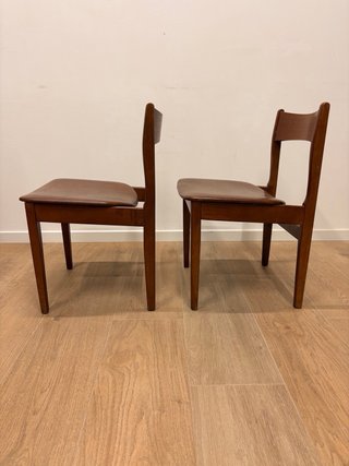 Pareja Sillas Vintage Diseño Escandinavo Madera