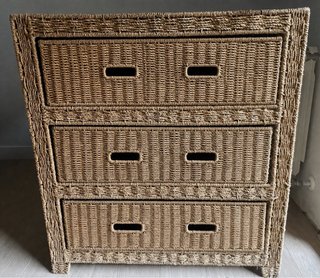 Cajonera de mimbre 3 cajones