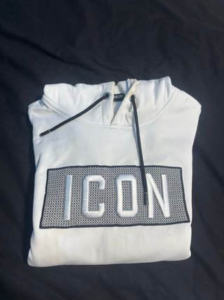Felpa SKIM bianca con scritta ICON