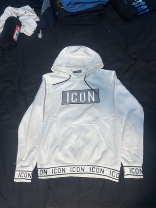 Felpa SKIM bianca con scritta ICON