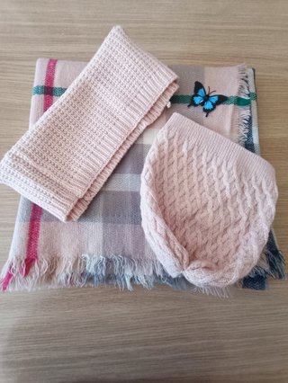 Lote Invierno H&M Gorro, Cuello y Manta