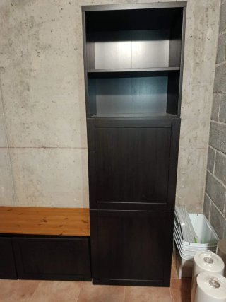 Mueble salón comedor negro/marrón