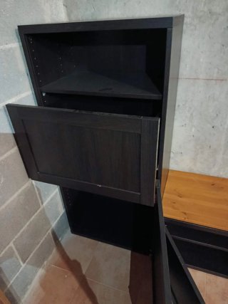 Mueble salón comedor negro/marrón