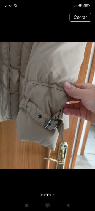 Parka corta mujer beige
