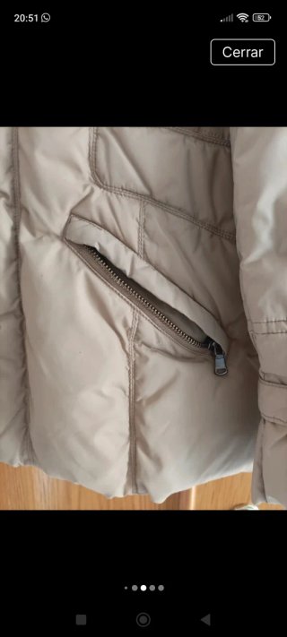 Parka corta mujer beige