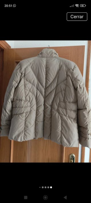 Parka corta mujer beige