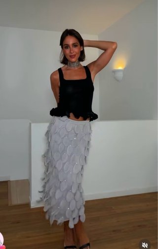 Falda midi Zara joya plateada