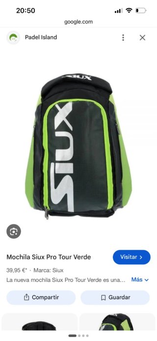 Paletero Padel Siux Pro tour Negro y Verde Lima