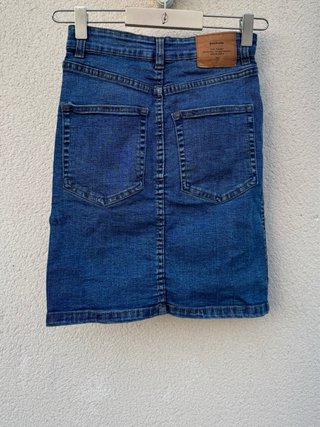 Falda midi tubo Stradivarius azul