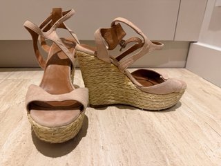 Sandalias Hoss Intropia Plataforma Esparto Rosa
