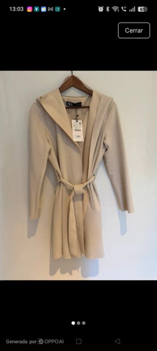 Abrigo Zara Beige Talla S