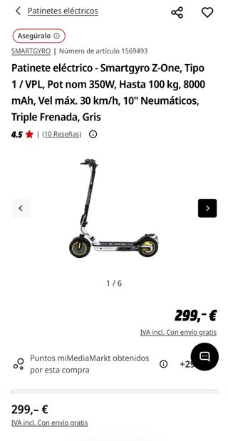 Patinete Eléctrico Smartgyro Z-One