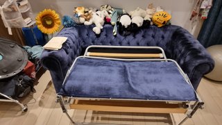 Sofá-cama Chester Terciopelo Azul