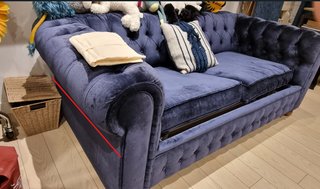 Sofá-cama Chester Terciopelo Azul