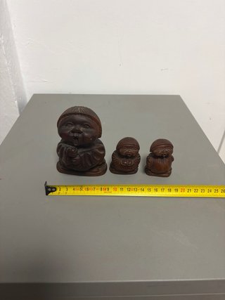Figuras talladas madera (3 unidades)