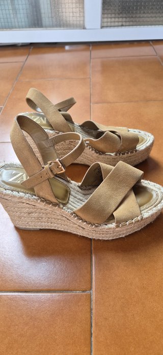 Sandalias Zara Cuña Marrón