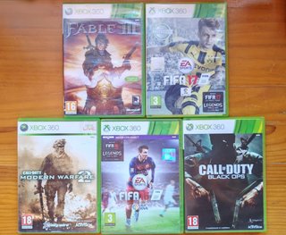 Lote 5x Juegos Xbox 360: Fable III, FIFA 17, CoD