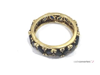 anillo oro 18k con piedra con zafiro,diamante