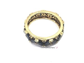 anillo oro 18k con piedra con zafiro,diamante