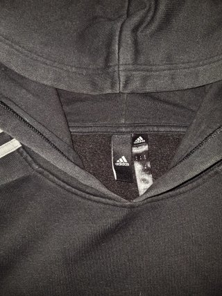 Adidas Black Hoodie with 3 Stripes