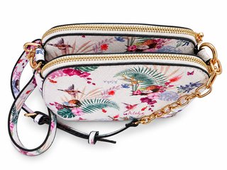 Bolso Parfois estampado floral y colibríes