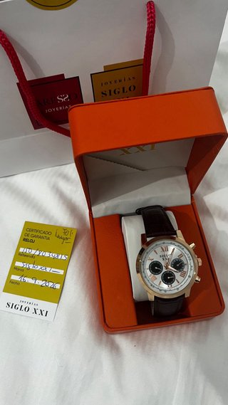 Reloj Siglo XXI Dorado y Marrón