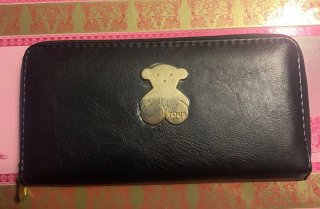 Cartera Tous Negra con Oso Dorado