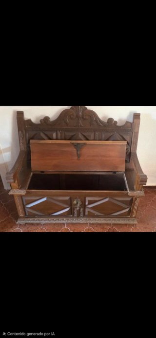 Banco Arcon Baúl Madera Maciza Tallada