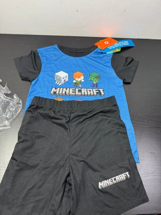 PIJAMA MINECRAFT NIÑO CORTO STEVE Y CREEPER NEGRO