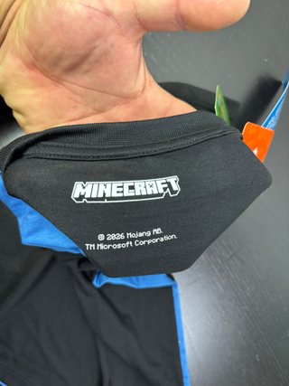 PIJAMA MINECRAFT NIÑO CORTO STEVE Y CREEPER NEGRO