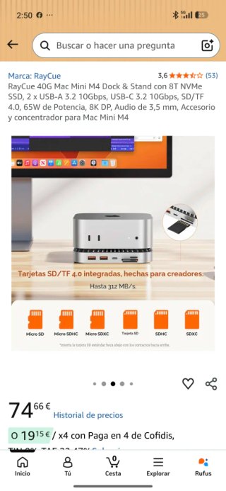 RayCue Dock & Stand Mac Mini M4 40G
