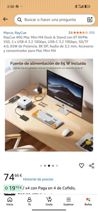 RayCue Dock & Stand Mac Mini M4 40G