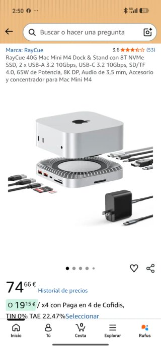 RayCue Dock & Stand Mac Mini M4 40G