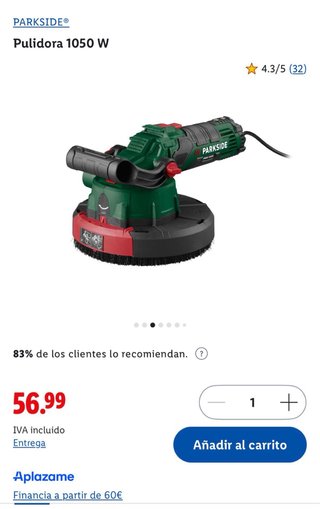 Lijadora Parkside PWBS 180 B3 y aspirador.