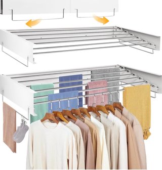 Tendedero Plegable Metal Blanco/Plata