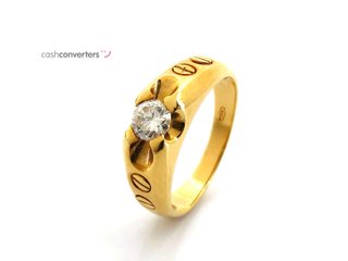 anillo oro 18k con piedra con diamante t. 25 (20,7 mm)