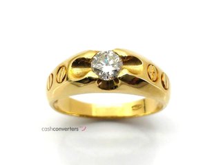 anillo oro 18k con piedra con diamante t. 25 (20,7 mm)