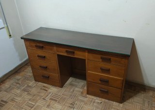 Escritorio madera y cristal años 50