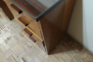 Escritorio madera y cristal años 50