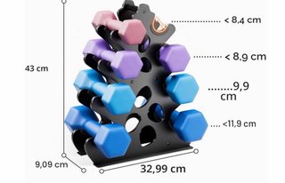 Soporte para mancuernas hexagonal