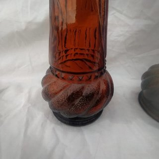 Juego 2 Botellas Antiguas Cristal Marrón
