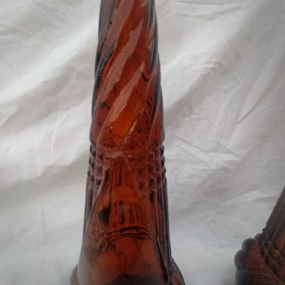 Juego 2 Botellas Antiguas Cristal Marrón