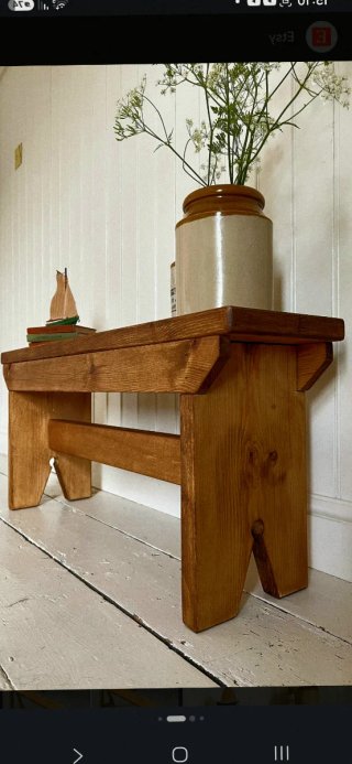BANCO RUSTICO DE MADERA MACIZA