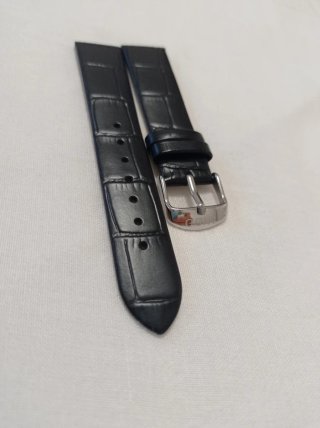 Cinturino Mido in pelle nera effetto coccodrillo