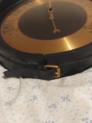 Barometro Vintage Francese Pelle Paris