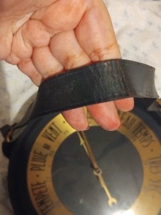 Barometro Vintage Francese Pelle Paris