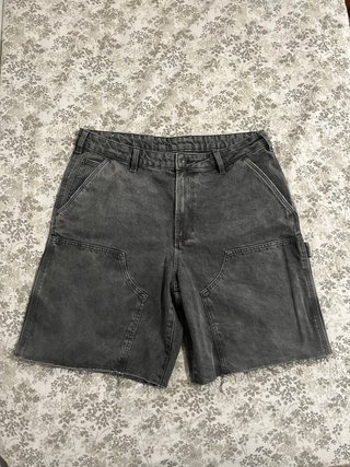 Bermuda vaquera baggy negra y gris