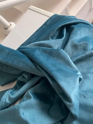 Tessuto Velluto Blu Petrolio