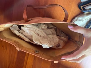 Borsa con stampa mappa a spalla